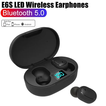 E6S TWS Безжични слушалки с микрофон LED дисплей Слушалки Безжични Bluetooth слушалки Air Fone Sports Bluetooth слушалки