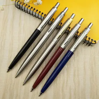 Метална химикалка Търговска преса стил Търговски подарък писалки за училище офис ядро разтворител автоматично топка писалка черно мастило