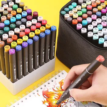 Icolor 60 цвята маркер писалка деца майстор двуглав за изкуство живопис инструменти пастел акварел четка