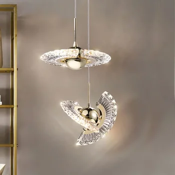 Deyidn LED висулка светлина Nordic акрил серия таван полилей желязо Luminaria към спалня осветление Начало декори Лампи Блясък