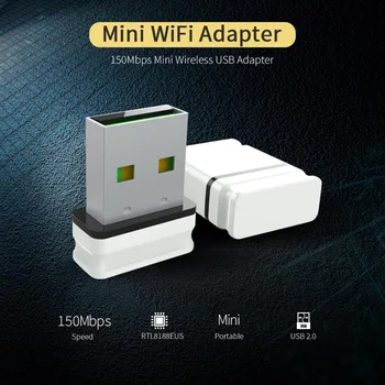 Мини USB Wi-Fi адаптер RTL8188 2.4G Wifi Dongle 150Mbps 802.11b / g / n Wifi емитер Wi fi приемник мрежова карта антена за Windows
