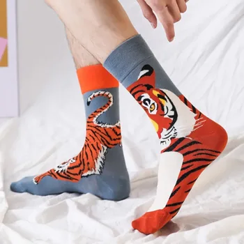 Модерни чорапи за двойки Cartoon AB Tide Socks Outdoor Sports Long Tube Cotton Sock Creative Men and Women Socks for 4 Seasons Носки