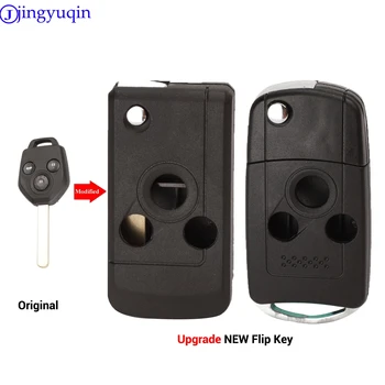 jingyuqin модифициран 3 бутон флип кола ключ случай черупка за Subaru Forester Outback XV Legacy Сгъваем дистанционен ключ Cover