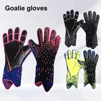 1 чифт футболни вратарски ръкавици износоустойчиви удароустойчиви неплъзгащи се текстура дишаща силна хватка футболни вратарски ръкавици G