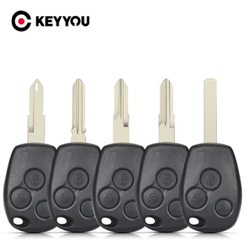 KEYYOU 1PCS 3 бутон кола ключ черупка за Renault Trafic Vivaro Primastar Movano Kangoo 2 Clio NE72 / VAC102 / VA2 острие