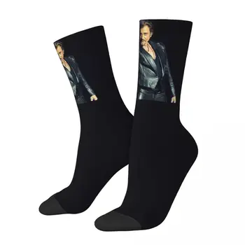 Johnny Hallyday Рок звезда чорапи мъжки жени смешно щастлив певец чорапи високо качество пролет лято есен зима чорапи подарък