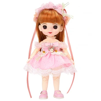 22.5cm Fullset розова рокля BJD кукли 1/8 Bjd съвместно тяло кукла бяла кожа медузи прическа включително дрехи обувки ръчни играчки