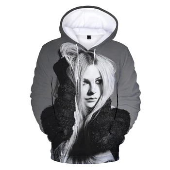 Нова американска певица 3D отпечатани Avril Lavigne Hoodie Жените O-образно деколте случайни качулки поп музика дълъг ръкав сладък пуловер