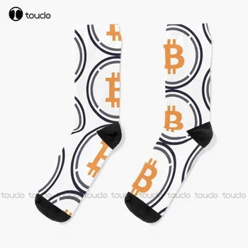 Инвестирайте в биткойн чорапи Унисекс възрастни тийнейджърски младежки чорапи персонализирани потребителски 360 ° цифров печат Hd висококачествен коледен подарък