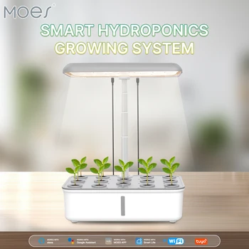 MOES Туя Интелигентна машина за растеж на растенията Градинска хидропоника Система за отглеждане на вътрешни билки LED светлини за отглеждане за домашни саксии за цветя