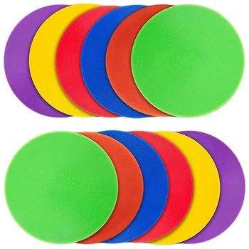 60Pcs цветен точков маркер Неплъзгащи се маркери за ловкост Плоски конуси Точки за футбол Баскетбол обучение Танцова практика
