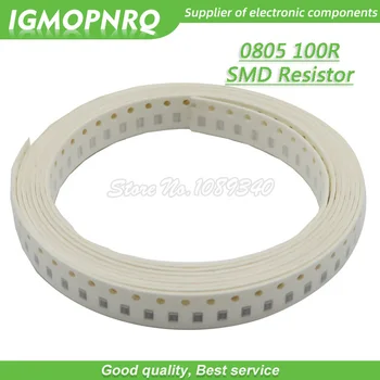  300pcs 0805 SMD резистор 100 ома чип резистор 1 / 8W 100R ома 0805-100R
