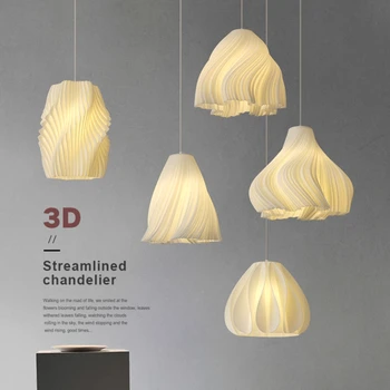Nordic Modern 3D венчелистчета висулка светлини Начало LED хол трапезария френски декор лампи осветление вътрешен нощни висящи лампи