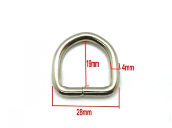 Безплатна доставка-10Pcs сребърен тон незаварени кожени чанти метал D пръстен 28mmx27mm (вътре: 20x19mm) Свържете ключалката J1829