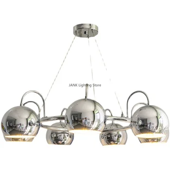 Дизайнер Mordern хром висулка лампи хол декорация желязо осветление 3/5/7 глави таван полилей за трапезария спалня