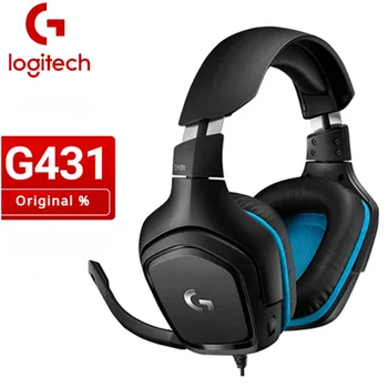 Logitech G431Gaming слушалки с микрофон 7.1 съраунд звук X 2.0 50 мм аудио драйвери Леки DTS жични слушалки за PC / PS