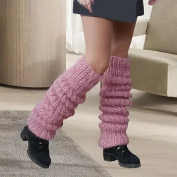 Жените топли крака покрива жени термични чорапи уютен дебел трикотажни зимата теле чорапи с противоплъзгащи топло купчина крак за Jk за времето