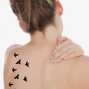 Унисекс секси за унисекс татуировка стикер сменяеми боди арт черно водоустойчив за летяща птица трансфер за унисекс