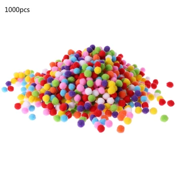 1000Pcs меки кръгли занаятчийски PomPoms топка смесен цвят Pom Poms 12mm DIY Craft E65D