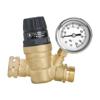 RV регулатор на налягането на водата RV месингов редуктор на водното налягане Безопасен и здравословен инструмент за регулиране на налягането на водата за RV кемпер и