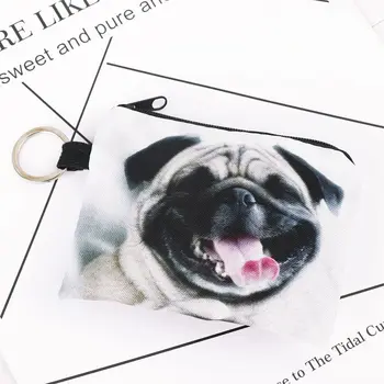 Pug куче дизайн слушалка жени чанта за съхранение портфейл ключ монета чанта