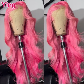 Ying коса розов цвят на тялото вълна 13x6 дантела фронтална перука 13x4 дантела фронт човешка коса перуки предварително оскубани бразилски Remy 613 блондинка перука