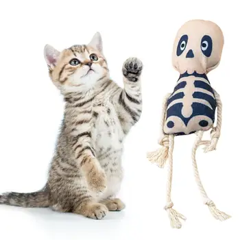 Хелоуин тематични котка играчка трайни Хелоуин плюшена кукла ухапване устойчиви котка играчка за зъби дъвчене забавно домашни любимци доставки износоустойчиви