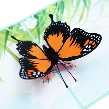 Butterfly Pop-Up Card 3D пеперуди Поздравителни картички за рожден ден за Свети Валентин Годишнина от дипломирането Пощенски картички за Деня на майката