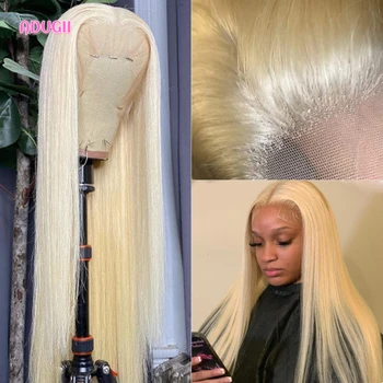 613 Мед блондинка прозрачна дантела фронтална човешка коса перука за жени 13X4 бразилски коса направо 4x4 дантела фронт Remy затваряне на косата