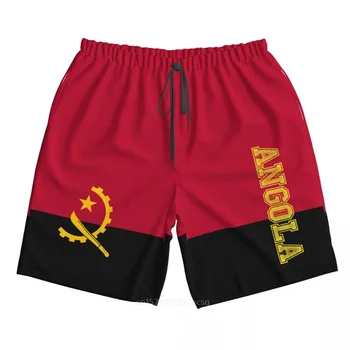 2023 Лято полиестер Ангола страна флаг 3D отпечатани мъжки шорти плаж джоб бягане летни панталони