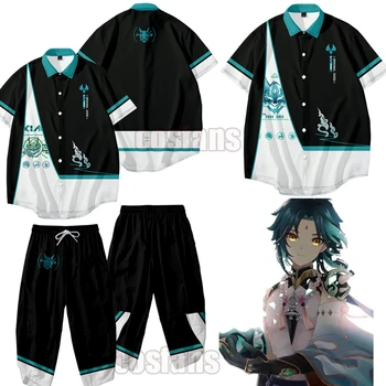 Genshin Impact Xiao Game Shirt Pants Fashion jacket Game clothes Anime Xiao short Long sleeve Unisex Sweatshirt suits Подаръци