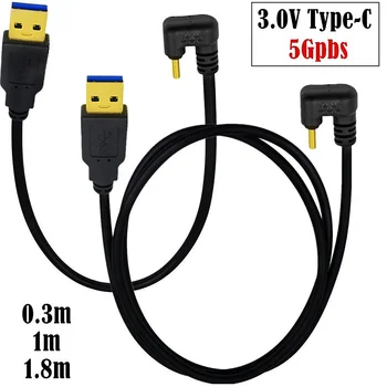  позлатен USB 3.0 (тип-A) мъжки към USB3.1 (тип-C) мъжки USB синхронизиране на данни & конектор за кабел за зареждане (черен) 0.3m / 1m / 1.8m