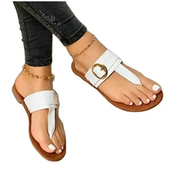 2023 Нови чехли Дамски клип Toe плоски сандали мода удобни катарама чехли външна търговия на едро