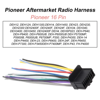 Аудио кабел за Pioneer DEH12 DEH23 DEH2300 16-пинов автомобилен CD стерео радио кабел конектор кабели Авто електроника