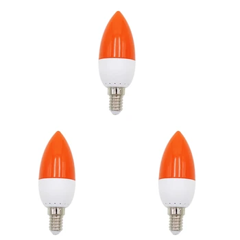  3X E14 LED цветна крушка за свещи, цветна светлина за свещи, червена