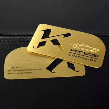 Customized.product.BOYA NEW Gold неръждаема стомана Създаване на собствена визитка Черна метална визитка с лого