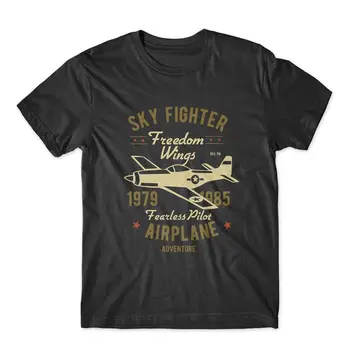 Sky Fighter Fearless Pilot Tshirt Airplane Tshirt 100% Cotton Premium Tee New