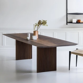 Nordic масивна дървена маса за хранене хол дизайн задния двор извън трапезария маса етаж безплатна доставка Esstische мебели за дома