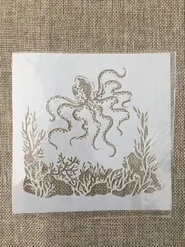 13cm октопод DIY наслояване шаблони стена живопис скрапбук оцветяване щамповане албум декоративен шаблон