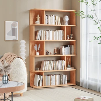 Nordic Library Display Bookcases Tall Wood Cabinet Bedroom Side Magazine Bookcases Modern Libreria Kids Home Furniture MR50BC