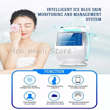 2024 Най-добър ултразвук грижа за кожата микродермабразио машина лед синьо магия огледало кожата анализатор кислород машина в магазина