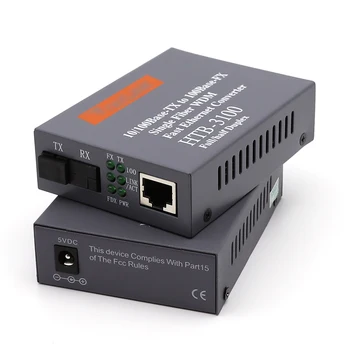 1pair HTB-3100AB 10 / 100M 25KM Симплекс режим Оптичен RJ45 Enternet Media Converter Netlink оптичен приемо-предавател