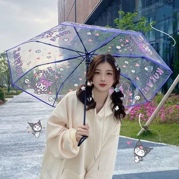 Sanrio Clow M Melody прозрачен чадър карикатура модел Clow M автоматично Hello Kitty телефон сгъваема жена студент