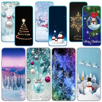 Весела Коледа снежинка снежинка снежен човек телефон за Tecno Spark 8C 8P 7P 7T 8 POP 5 LTE 5P 7 Pro 6 Go Air Pova 2 3 4 Калъф за капак