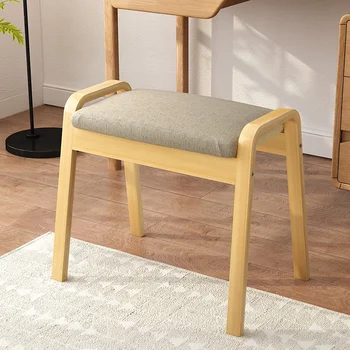 Стол за грим модерен дървен памучен лен ниски столове хол диван табуретка табуретка за обличане на табуретка смяна на пейка за обувки mx1016113